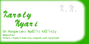 karoly nyari business card